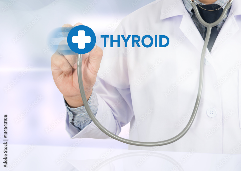 THYROID gland and trachea scheme shown , Health care and medical THYROID gland and trachea scheme shown , Health care and medical