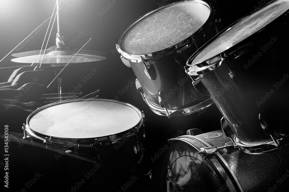 Fototapeta premium The man is playing drumset