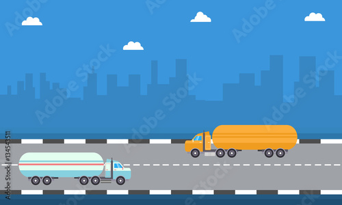 Vector art of road tanker illustration
