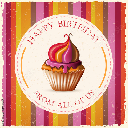 birthday card with cupcake. eps10