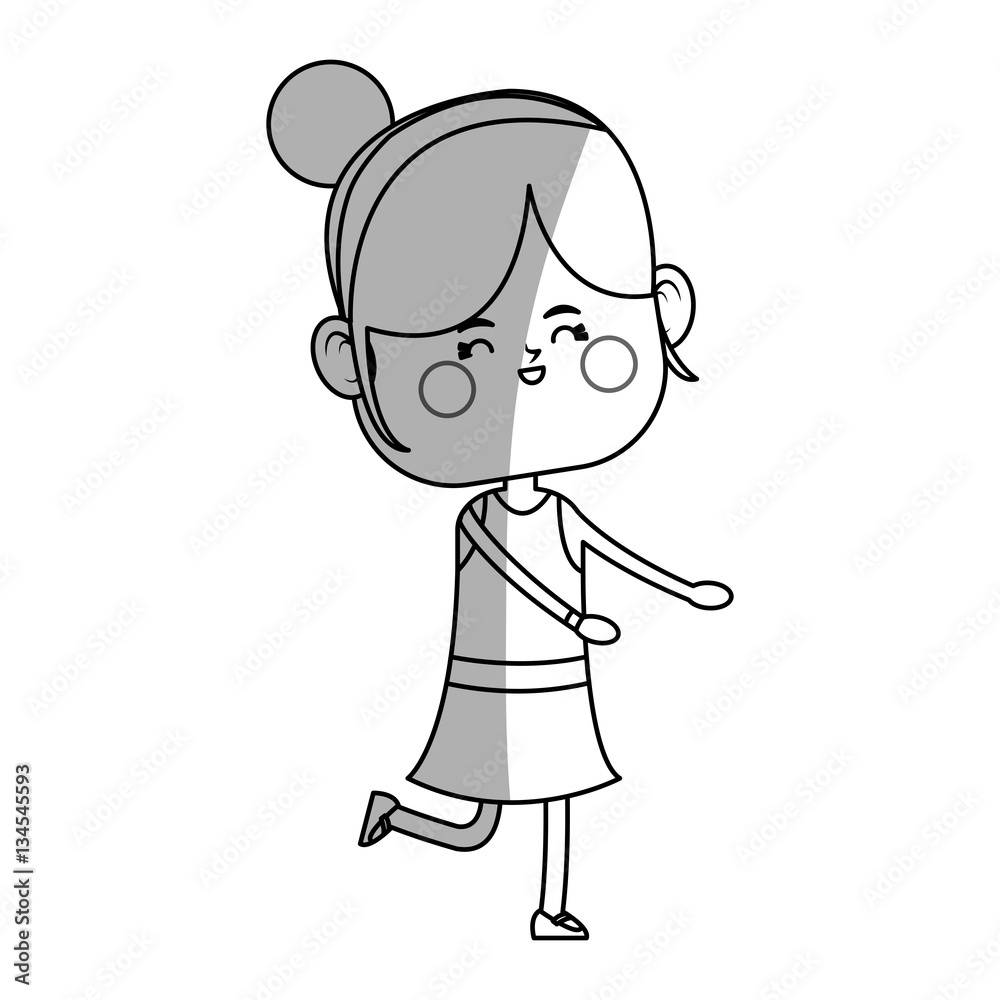 kawaii girl icon over white background. vector illustration kawaii girl icon over white background. vector illustration