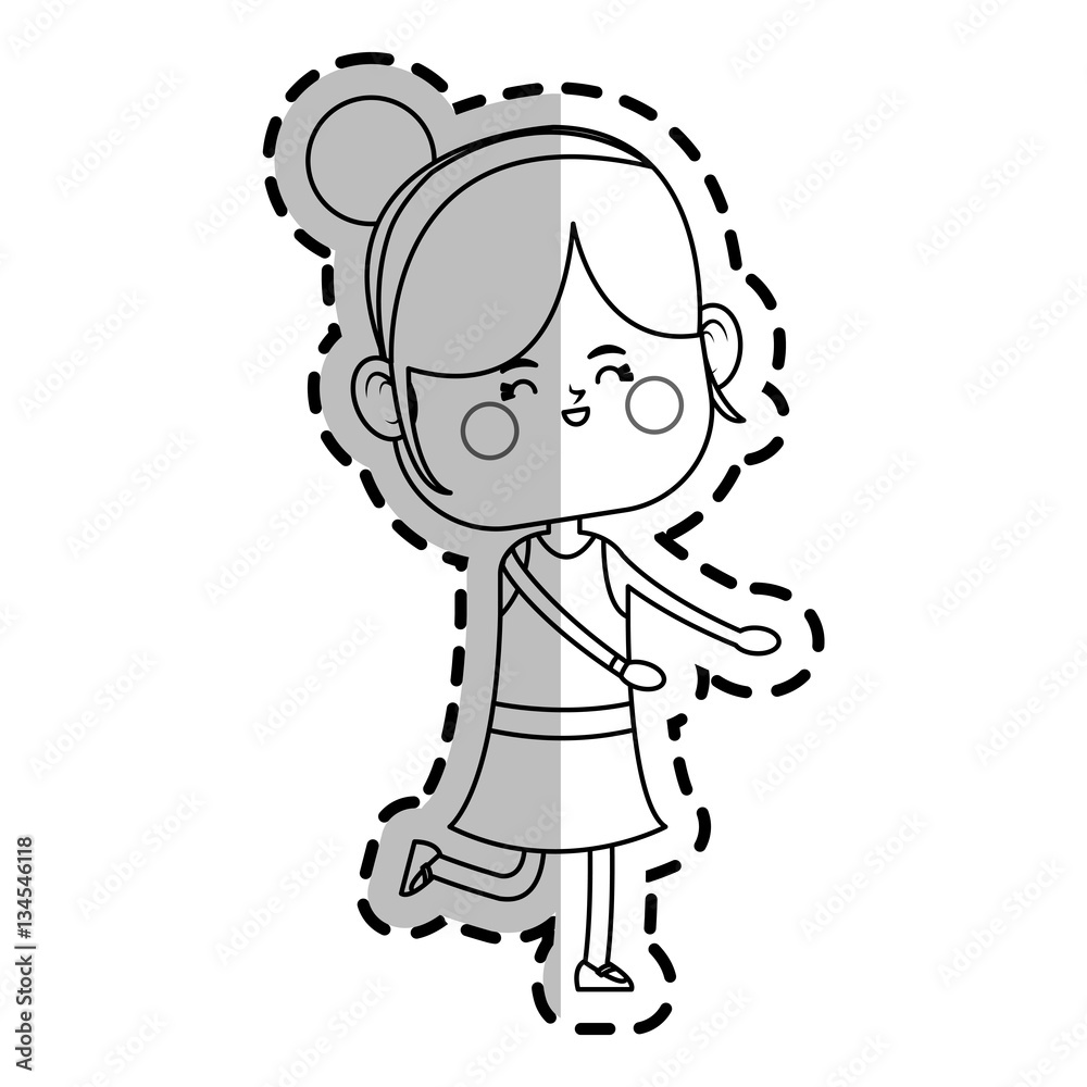 kawaii girl icon over white background. vector illustration kawaii girl icon over white background. vector illustration