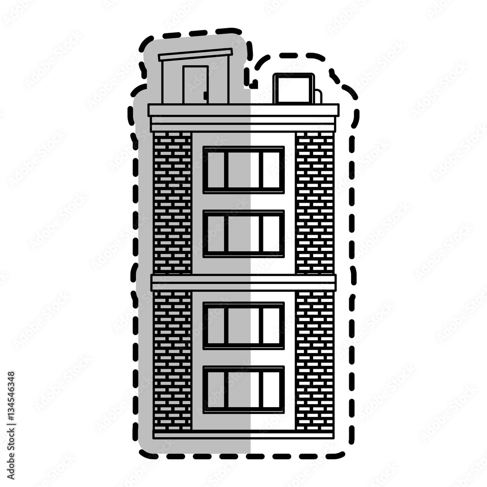 city building icon over white background. vector illustration