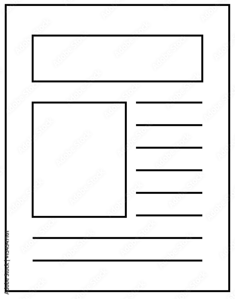 outline icon of newspaper article