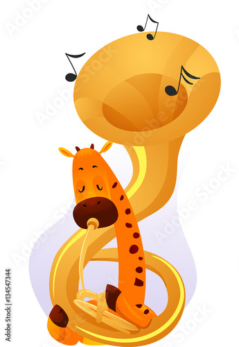 Mascot Music Giraffe Tuba