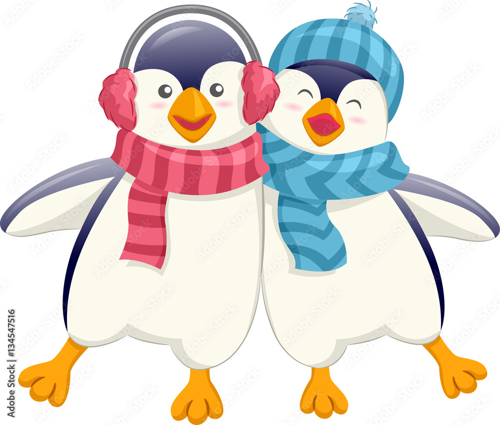 Fototapeta premium Cute Penguin Friends Wobble