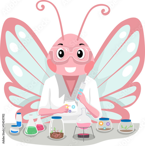 Pink Butterfly Scientist Ch...