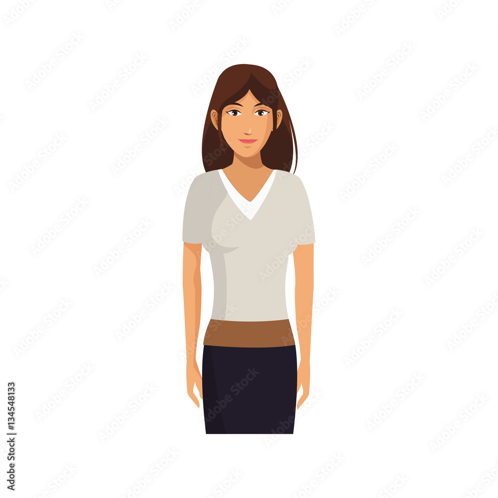 woman wearing executive clothes over white background. colorful design. vector illustration woman wearing executive clothes over white background. colorful design. vector illustration