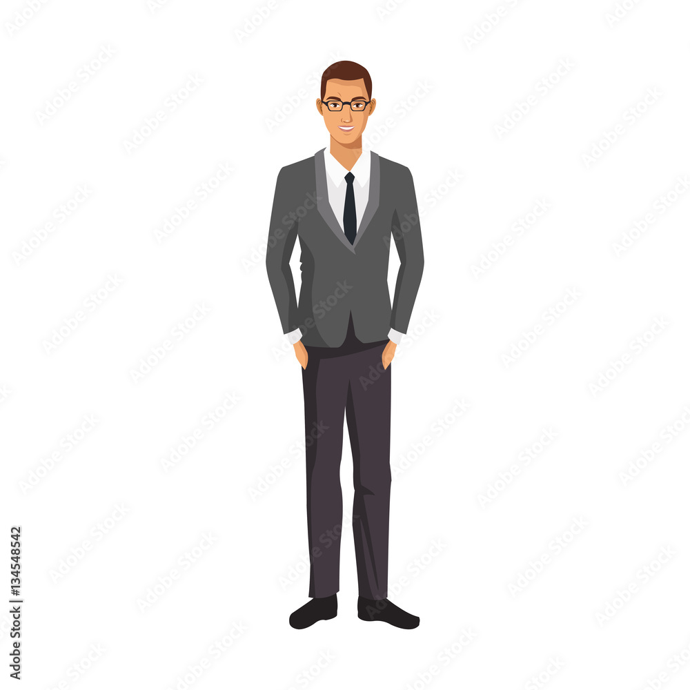 businessman wearing executive clothes over white background. colorful design. vector illustration businessman wearing executive clothes over white background. colorful design. vector illustration