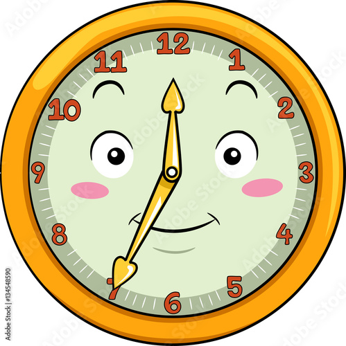 Mascot Clock Thirty Five After Twelve