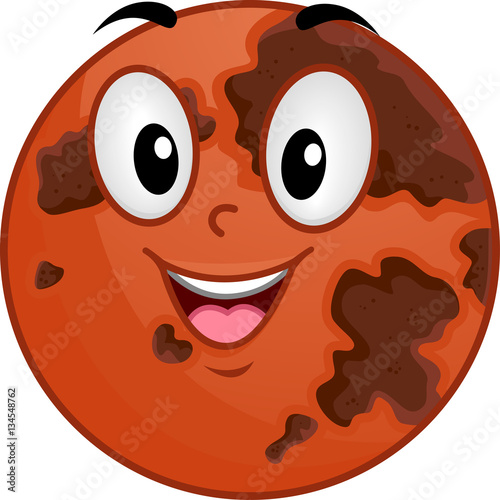 Mascot Red Planet Mars Brow...