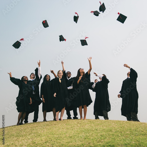 Successful Masters PHD Graduation College Concept