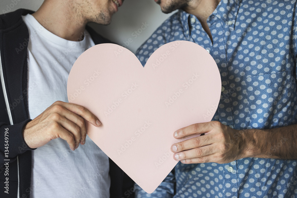 Gay Couple Love Home Concept