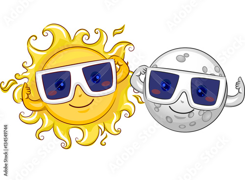 Mascot Sun Moon Solar Eclipse Glasses