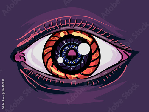Psychedelic Mushroom Eye Addict