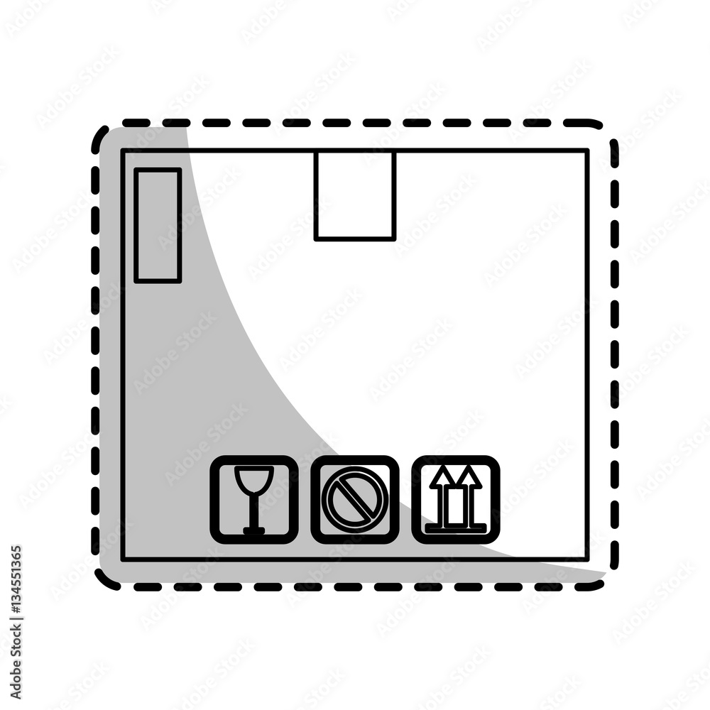 carton box icon over white background. vector illustration