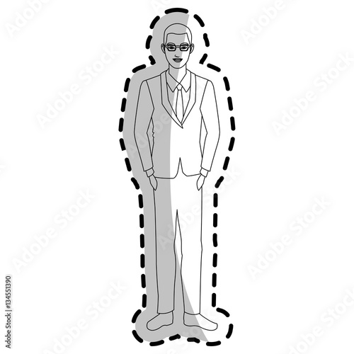 businessman wearing executives clothes over white background. vector illustration