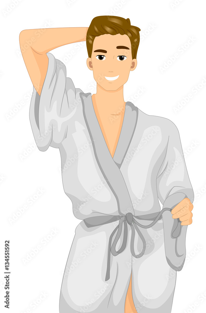 Man Bathrobe Naughty Pose Man Bathrobe Naughty Pose