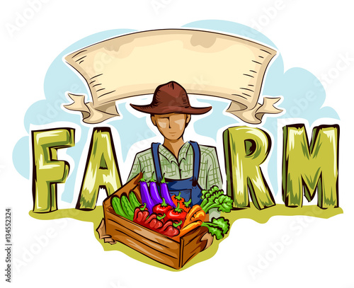 Man Farm Produce Ribbon Banner
