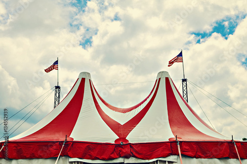 Vintage circus tent. Instagram effect.