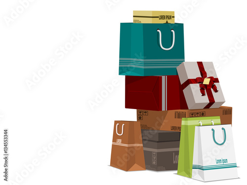 pile of shopping on transparent background
