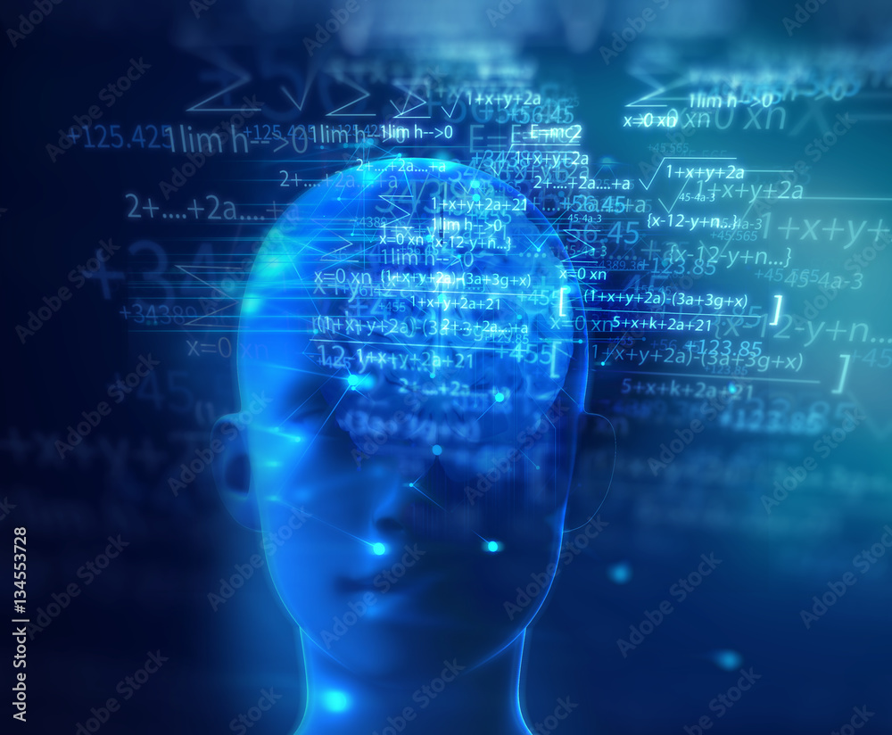 3d rendering of human brain on technology background 3d rendering of human brain on technology background