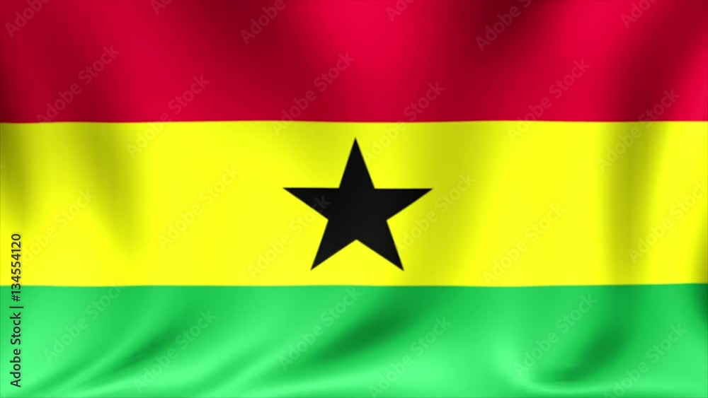 Ghana Flag. Background Seamless Looping Animation. 4K High Definition