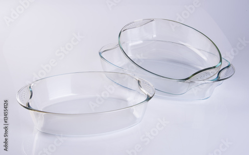 glass plate or crystal glass plate on background.