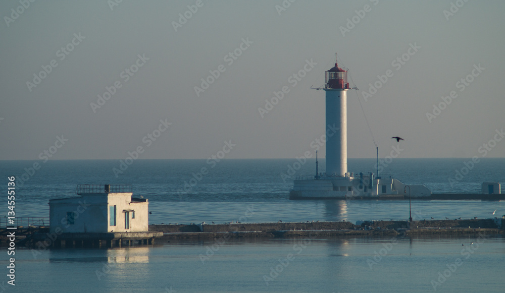 Odessa Lighthouse in a Sunny Winter Day