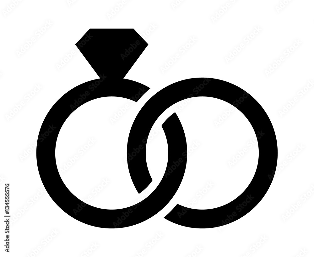 Wedding Rings With Diamond Linked Together In The Symbol Of Marriage Wedding Rings With Diamond Linked Together In The Symbol Of Marriage