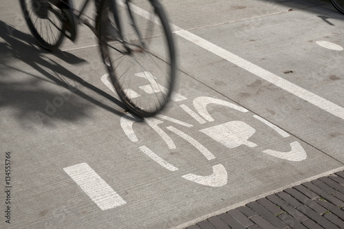 Bike Symbol and Cyclist, Den Haag - the Hague; Holland