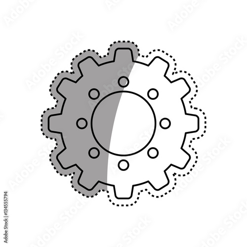 Gear machinery piece icon vector illustration graphic design