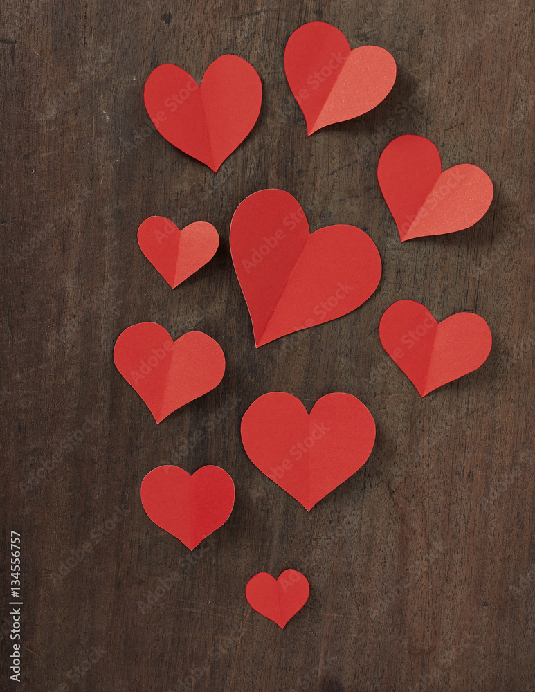 Red paper hearts
