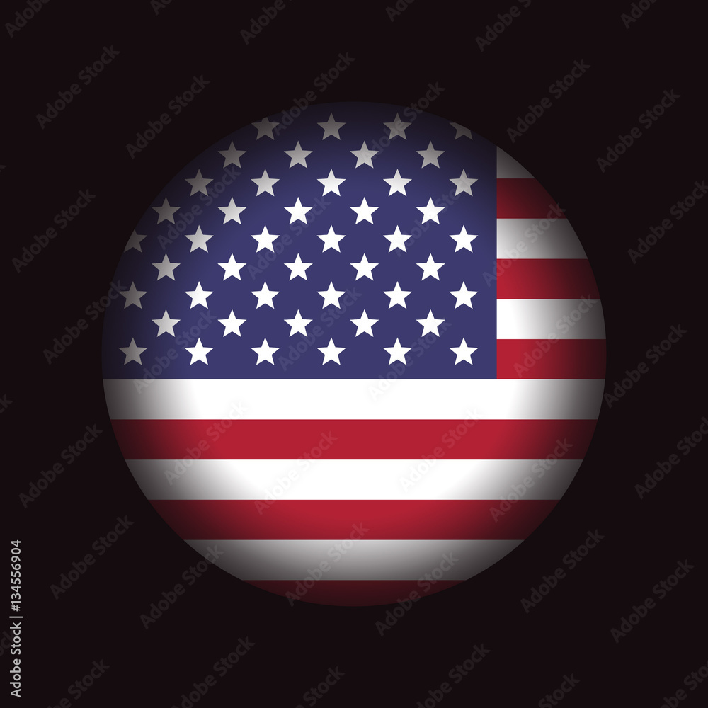 Circle USA American flag, isolated on black background, vector  illustration. Stock-Vektorgrafik | Adobe Stock