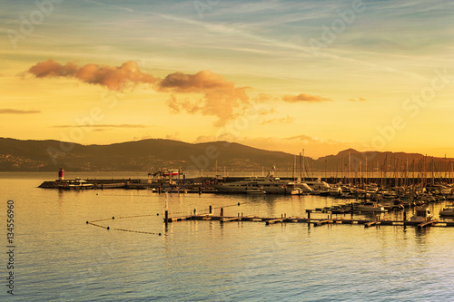 Marina Sanxenxo at dusk