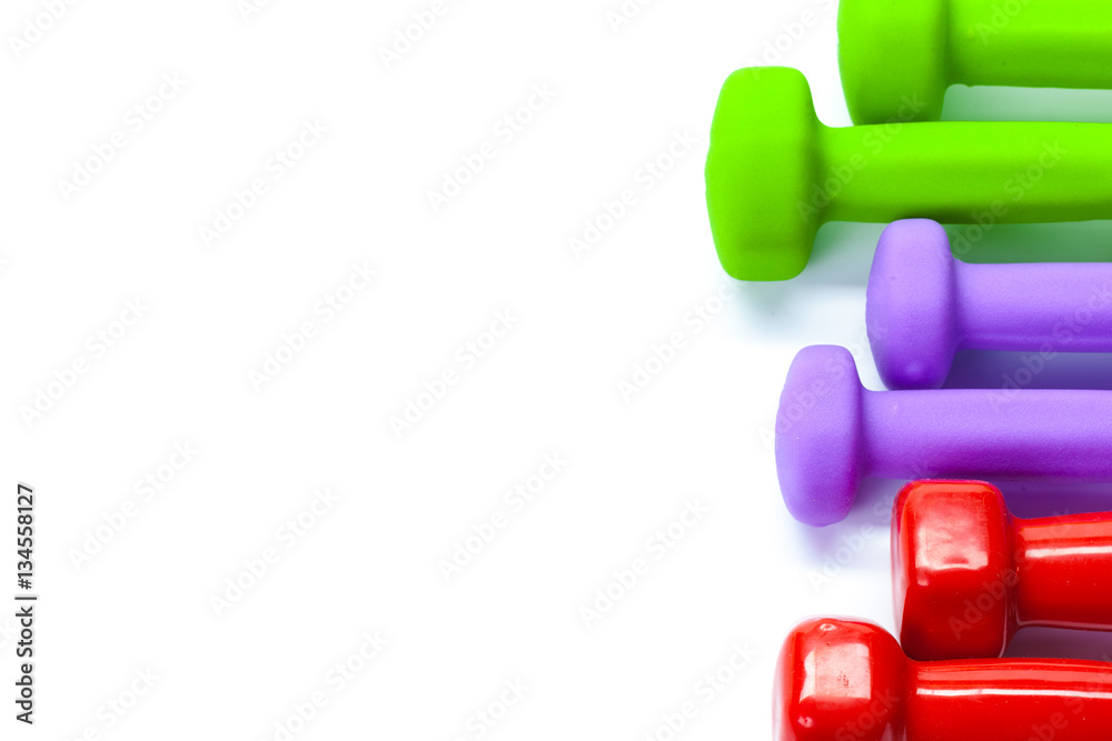 Dumbbells isolated on white Dumbbells isolated on white