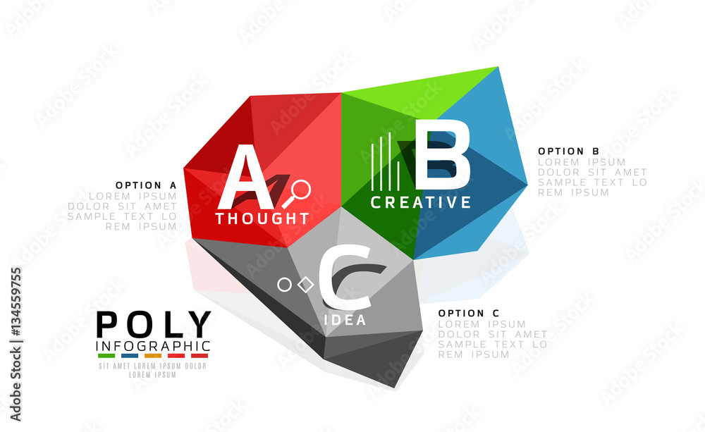 Abstract low poly infographics template Abstract low poly infographics template