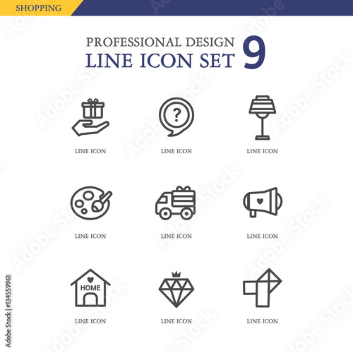 Shopping Line Icon Set