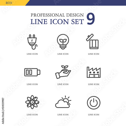 Eco Line Icon Set