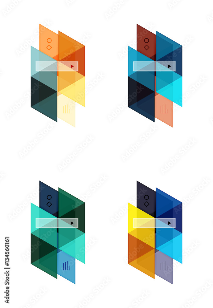 Vector set of blank geometric infographic web boxes Vector set of blank geometric infographic web boxes