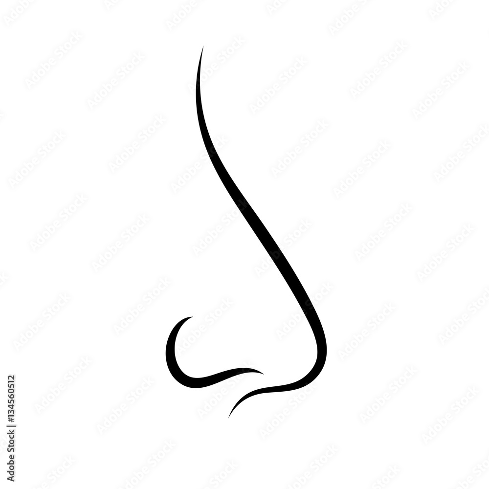 Nose outline vector icon Nose outline vector icon
