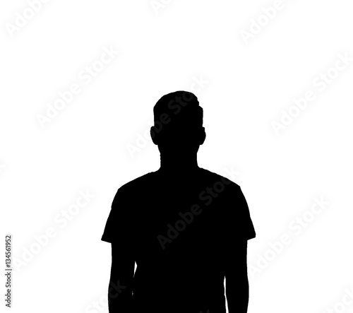 Man silhouette isolated on white background