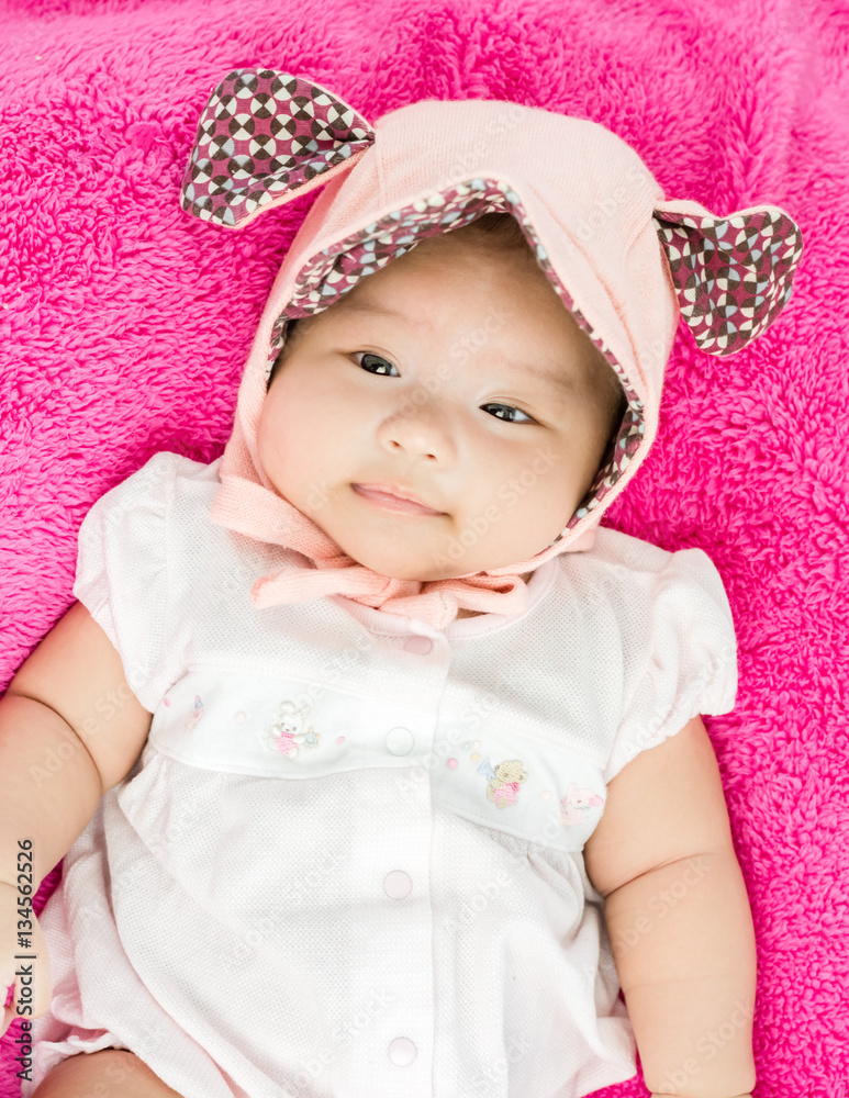 Portrait of adorable baby girl with hat Portrait of adorable baby girl with hat
