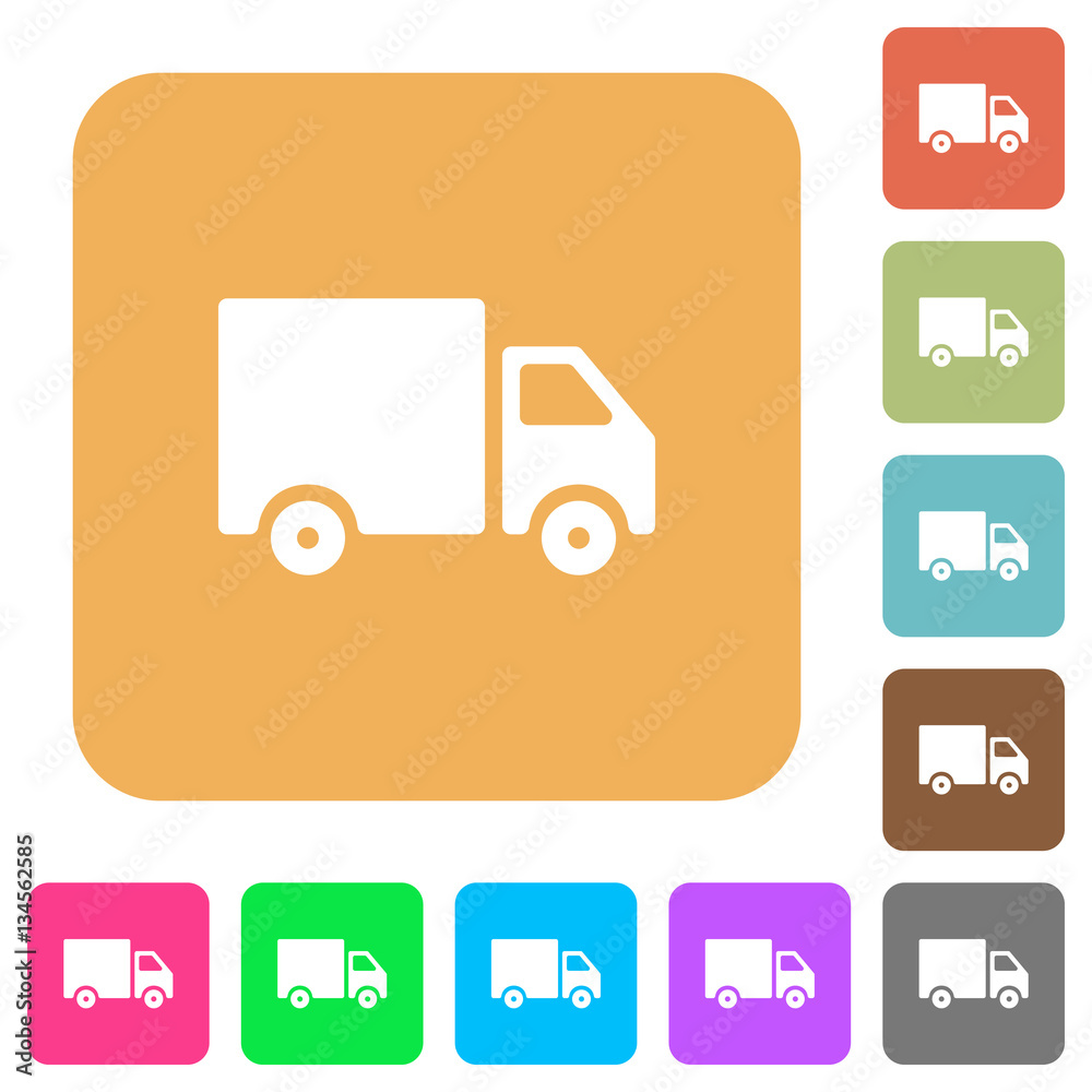 Delivery truck rounded square flat icons Delivery truck rounded square flat icons