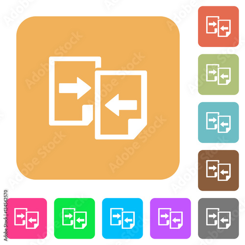 Share documents rounded square flat icons