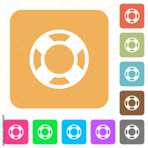 Lifesaver rounded square flat icons