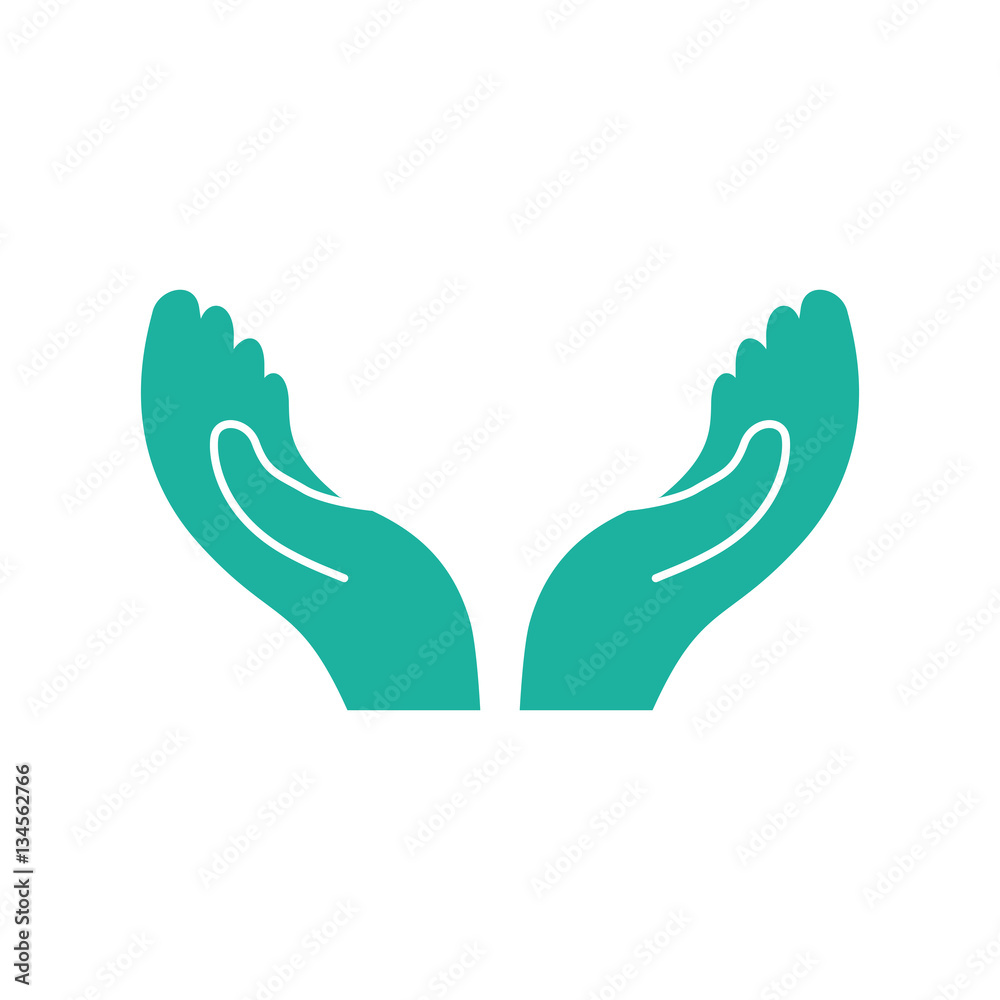 Fototapeta premium Hands open symbol icon vector illustration graphic design