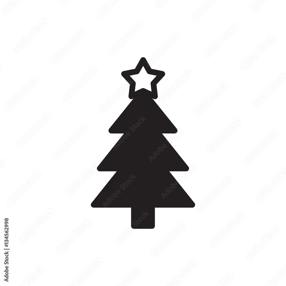 Fototapeta premium Christmas tree icon illustration