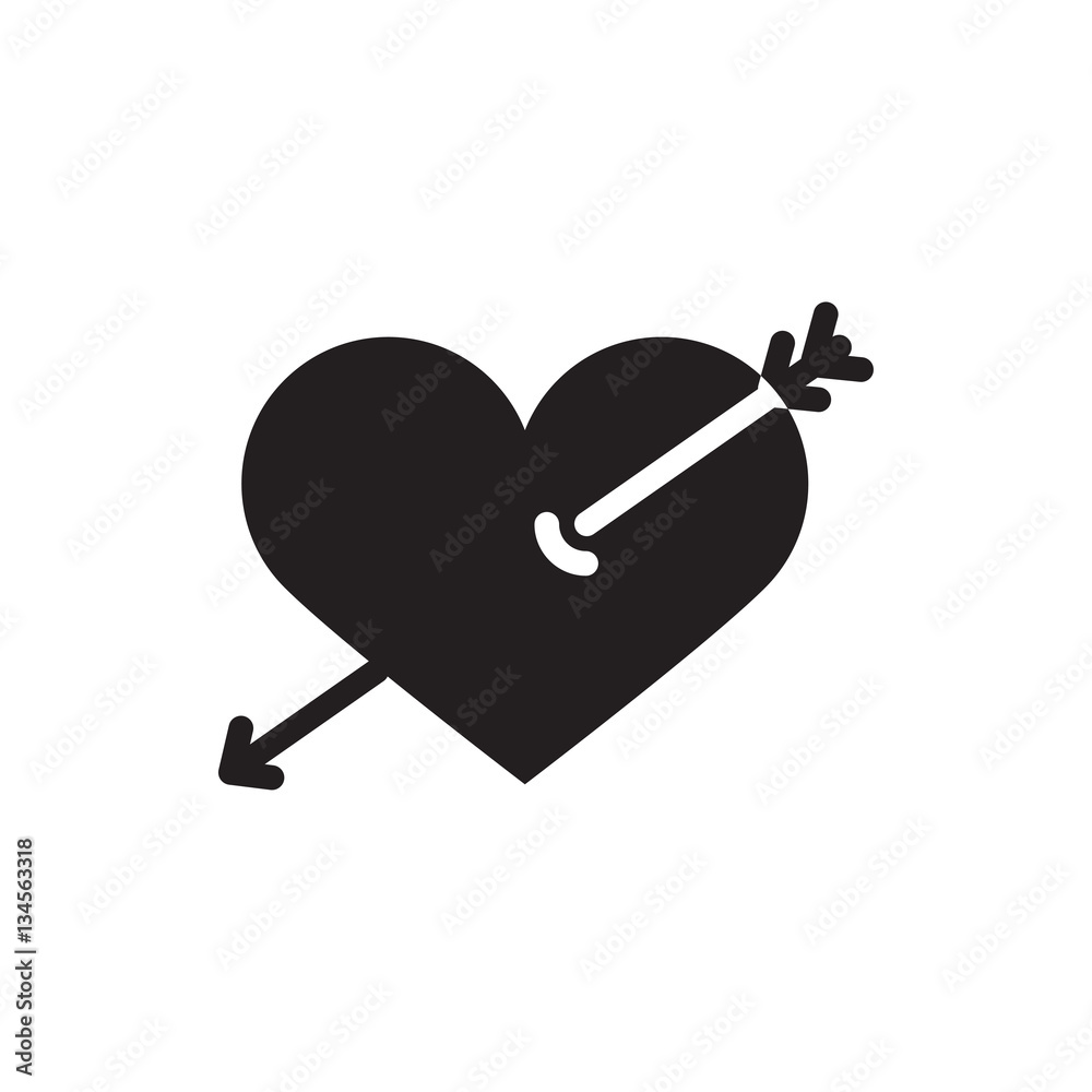 heart with arrow icon illustration