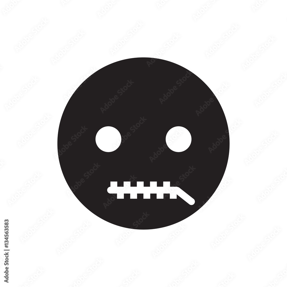 Fototapeta premium emoticon with zipper mouth icon illustration